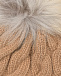 Коричневая шапка с помпоном из натурального меха IL Gufo | Фото 3