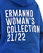 Синяя толстовка-худи с белым логотипом Ermanno Firenze | Фото 10