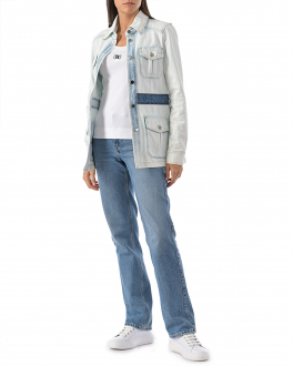 Голубая джинсовая куртка с накладными карманами Dorothee Schumacher Голубой, арт. 945002 826 | Фото 2