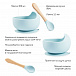 Набор посуды для детей: миска на присоске и ложка light blue Happy Baby | Фото 2