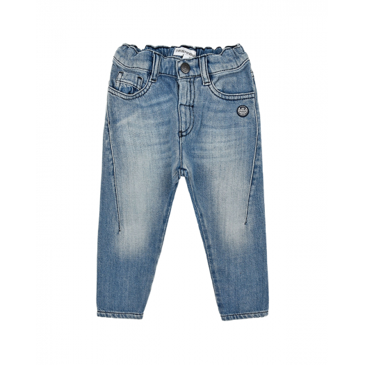 Голубые выбеленные джинсы Emporio Armani | Фото 1