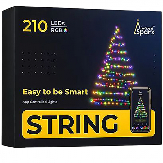 Гирлянда STRING 210 ламп, 1700см, RGB, многоцветный + белый, управление через приложение LinkedSparx | Фото 1