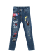 Skinny fit джинсы с аппликациями Monnalisa | Фото 1