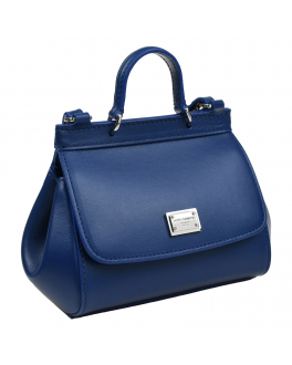 Синяя кожаная сумка, 12х17х8 см Dolce&Gabbana Синий, арт. EB0003 AW576 80622 | Фото 2