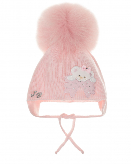 Розовая шапка с декором &quot;Мышка&quot; Joli Bebe Розовый, арт. B4865MD/M 53 | Фото 1