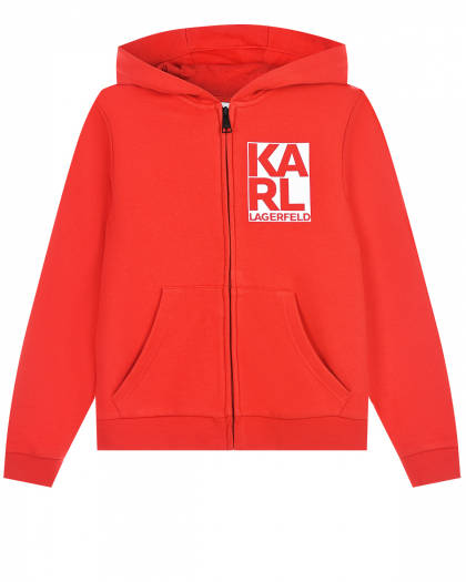 Красная спортивная куртка с логотипом Karl Lagerfeld kids | Фото 1