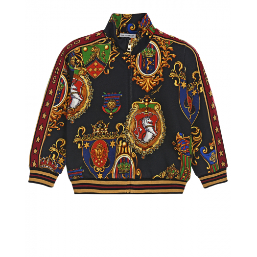 Спортивная куртка с принтом гербы Dolce&Gabbana | Фото 1
