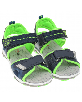 Темно-синие сандалии с зеленой отделкой SUPERFIT Синий, арт. 1-009470-8000 | Фото 1