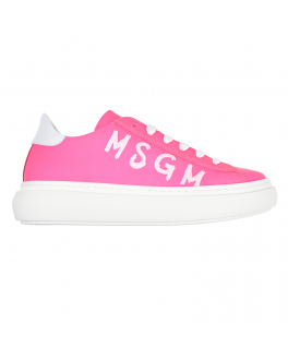 Кеды цвета фуксии с белым лого MSGM Розовый, арт. 74028 VAR.3 | Фото 2