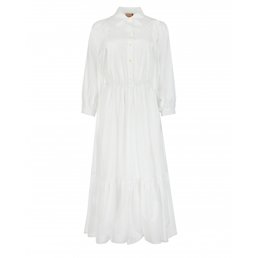 Белое платье с объемными рукавами  | Фото 1