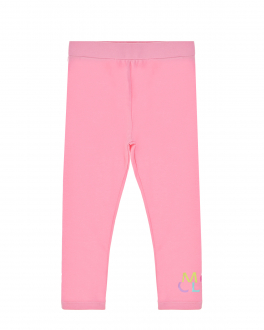 Розовые леггинсы с разноцветным лого Moncler Розовый, арт. 8H00010 8790N 526 | Фото 1