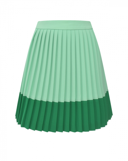Плиссированная юбка зеленого цвета MIMISOL | Фото 1