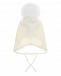 Белая шапка с декором &quot;Мишки под зонтом&quot; Il Trenino | Фото 2