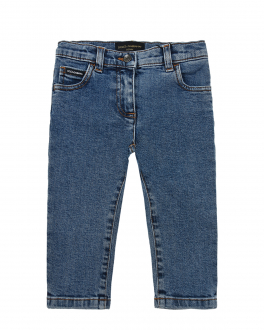 Базовые джинсы для девочек Dolce&Gabbana Голубой, арт. L21F60 LD949 B0665 | Фото 1