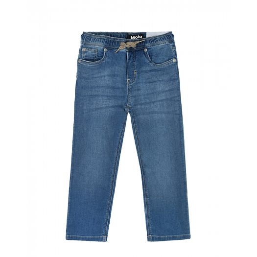 Синие джинсы с поясом на кулиске Molo | Фото 1