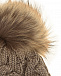 Бежевая шапка фактурной вязки с меховым помпоном Parajumpers | Фото 4