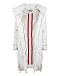Белое пальто с отделкой из меха енота Diego M | Фото 2