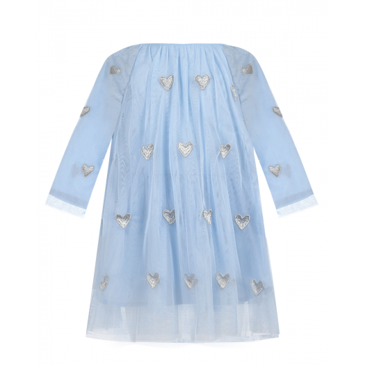 Голубое платье с вышивкой &quot;сердечки&quot; Stella McCartney | Фото 1