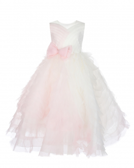 Бело-розовое платье с драпировкой Sasha Kim Мультиколор, арт. SK NICOLE 937510 WHATE-PINK | Фото 1