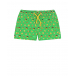 Зеленые шорты для купания с принтом &quot;смайлы&quot; Saint Barth | Фото 1