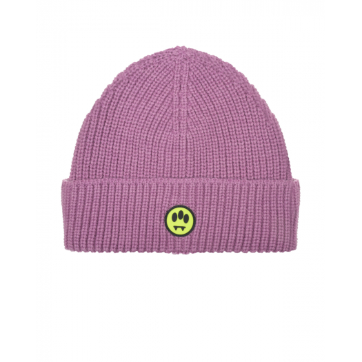 Розовая шапка с желтым лого Barrow | Фото 1