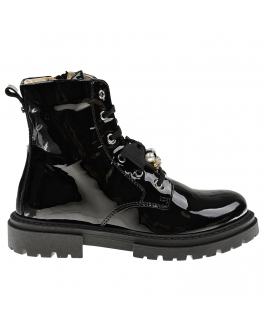 Черные лаковые ботинки с бантами Walkey Черный, арт. Y1A5-42216-0149999- 999- | Фото 2