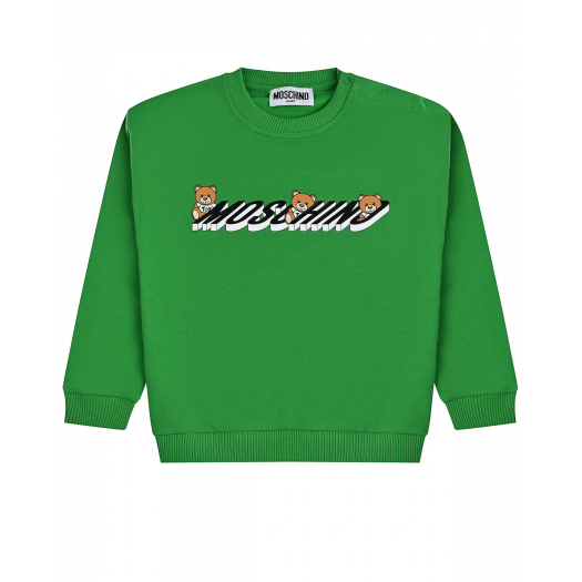 Зеленый свитшот с логотипом Moschino | Фото 1