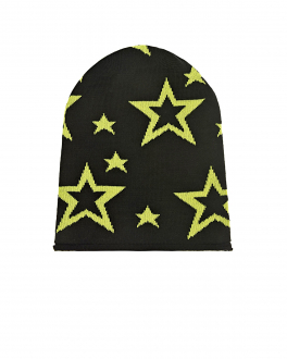 Черная шапка с желтыми звездами Catya Мультиколор, арт. 125704 8444 | Фото 1