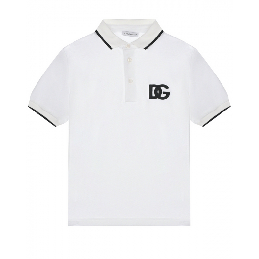Белая футболка-поло с лого Dolce&Gabbana | Фото 1