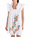 Белое платье с цветочной вышивкой Vivetta | Фото 8