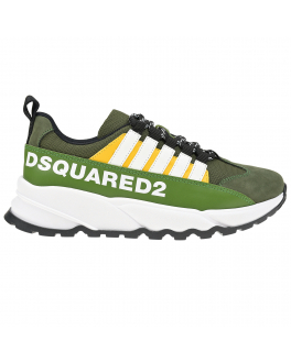 Зеленые кроссовки с полосками Dsquared2 Зеленый, арт. 73670 VAR.3 | Фото 2