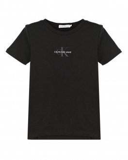 Черная футболка с белым логотипом Calvin Klein Черный, арт. IG0IG01033BEH CK BLACK | Фото 1
