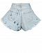 Джинсовые шорты с бахромой и стразами Forte dei Marmi Couture | Фото 2