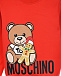 Красный свитшот с принтом &quot;мишка и пряник&quot; Moschino | Фото 3