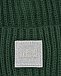 Зеленая шапка с меховым помпоном ADD | Фото 3