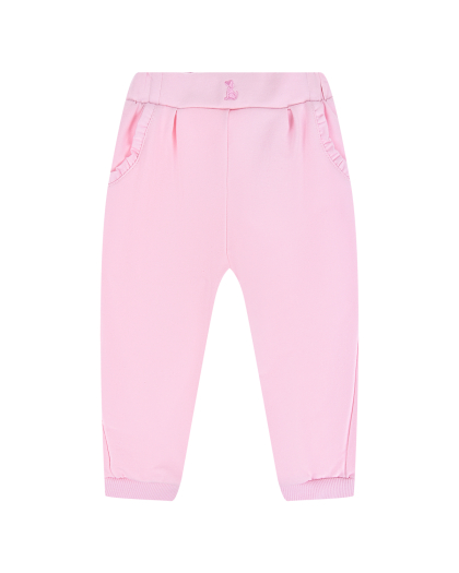 Розовые спортивные брюки с оборками Sanetta fiftyseven | Фото 1