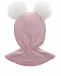 Розовая шапка-шлем с белыми помпонами Chobi | Фото 4