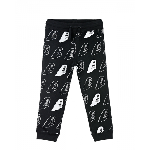 Черные спортивные брюки с принтом &quot;привидения&quot; Stella McCartney | Фото 1