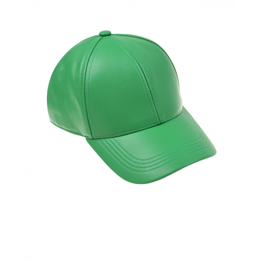 Зеленая кожаная кепка Yves Salomon | Фото 1