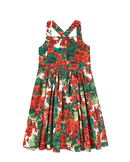 Платье из хлопка с принтом &quot;герань&quot; Dolce&Gabbana | Фото 1