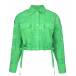 Зеленая укороченная рубашка с перфорацией MSGM | Фото 1