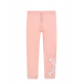 Розовые спортивные брюки с белым логотипом  | Фото 1