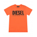 Оранжевая футболка с логотипом Diesel | Фото 1