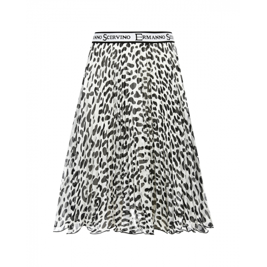 Плиссированная юбка с леопардовым принтом Ermanno Scervino | Фото 1