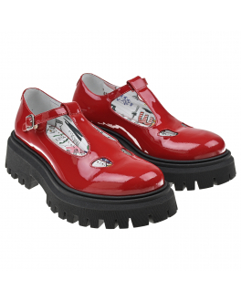 Красные лаковые туфли Mary Jane на рифленой подошве Dolce&Gabbana Красный, арт. D11114 A1328 87124 | Фото 1