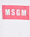 Белая футболка с лого в розовом прямоугольнике MSGM | Фото 3