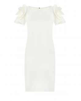 Платье молочного цвета с рюшей Pietro Brunelli , арт. AG0343 VIU718 0002 | Фото 1
