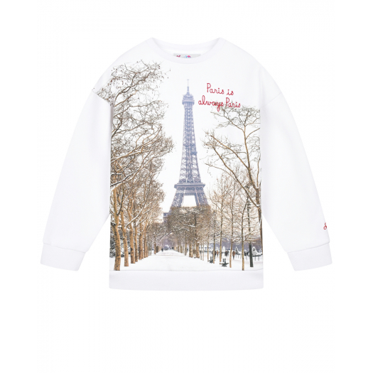Белый свитшот с фотопринтом &quot;Париж&quot; Saint Barth | Фото 1