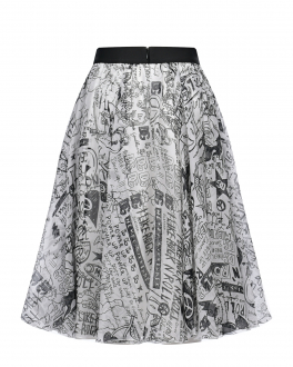 Шелковая юбка со сплошным принтом Dolce&Gabbana Мультиколор, арт. L54I44 IS1PC HA4CE | Фото 2