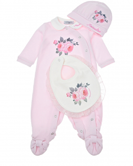 Комплект из трех деталей для новорожденных Monnalisa Розовый, арт. 358501S7 8020 092C | Фото 1